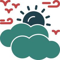 Sunny intervals Glyph Two Color Icon vector