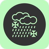 Freezing rain Linear Round Icon vector