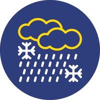 Freezing rain Dual Line Circle Icon vector