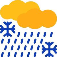 Freezing rain Flat Two Color Icon vector