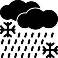 congelación lluvia glifo icono vector