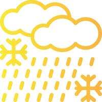 Freezing rain Linear Gradient Icon vector