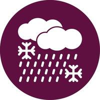 Freezing rain Glyph Circle Icon vector