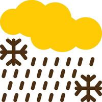 Freezing rain Yellow Lieanr Circle Icon vector