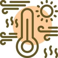 calentar lineal circulo icono vector