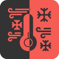 frio rojo inverso icono vector