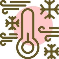 frio lineal circulo icono vector