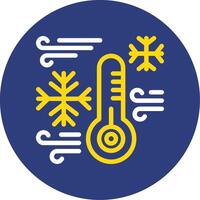 Very cold Dual Line Circle Icon vector
