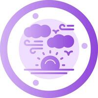 Sunrise Glyph Gradient Icon vector