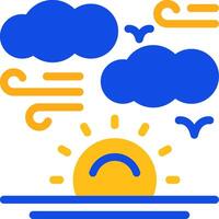 Sunrise Flat Two Color Icon vector