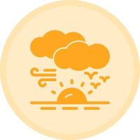 Sunset Multicolor Circle Icon vector