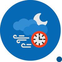 Nighttime Flat Shadow Icon vector