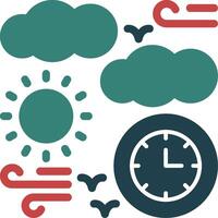 Daytime Glyph Two Color Icon vector