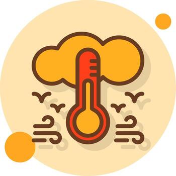 Thermometer Filled Shadow Circle Icon vector