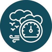 Barometer Outline Circle Icon vector