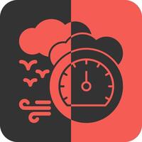 Barometer Red Inverse Icon vector