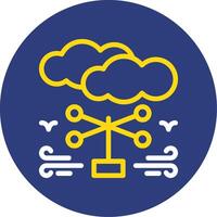 Anemometer Dual Line Circle Icon vector