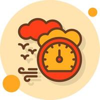 Barometer Filled Shadow Circle Icon vector