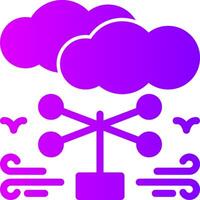 Anemometer Solid Multi Gradient Icon vector