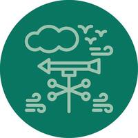 Weather vane Line Multi color Icon vector