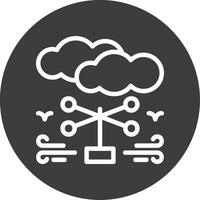 Anemometer Outline Circle Icon vector