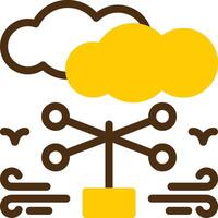 Anemometer Yellow Lieanr Circle Icon vector