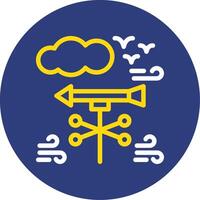 Weather vane Dual Line Circle Icon vector