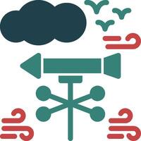 Weather vane Line Two Color Icon vector