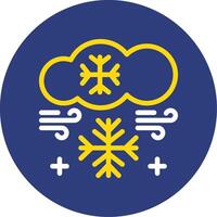 Snowflake Dual Line Circle Icon vector