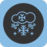 Snowflake Linear Round Icon vector