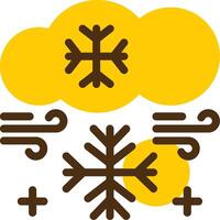 Snowflake Yellow Lieanr Circle Icon vector