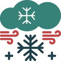 icono de dos colores de glifo de copo de nieve vector