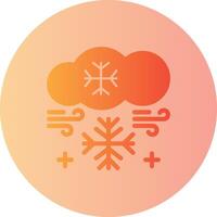 Snowflake Gradient Circle Icon vector