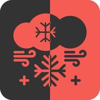 copo de nieve rojo inverso icono vector