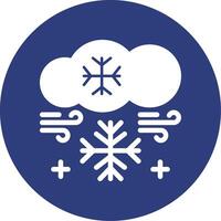 icono de círculo de glifo de copo de nieve vector