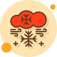 Snowflake Filled Shadow Circle Icon vector