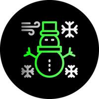 Snowman Dual Gradient Circle Icon vector