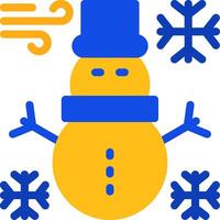 Snowman Flat Two Color Icon vector