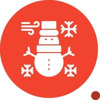 Snowman Glyph Shadow Icon vector