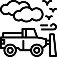 Snowplow Line Icon vector