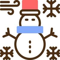 Snowman Color Filled Icon vector