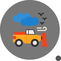 Snowplow Flat Shadow Icon vector