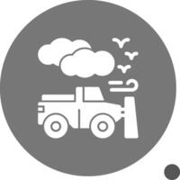 Snowplow Glyph Shadow Icon vector