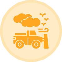 Snowplow Multicolor Circle Icon vector