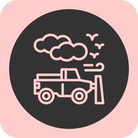 Snowplow Linear Round Icon vector