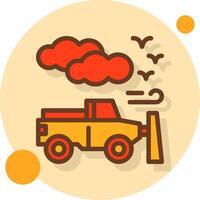 Snowplow Filled Shadow Circle Icon vector