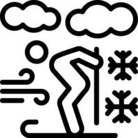 Skiing Line Icon vector