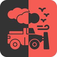 Snowplow Red Inverse Icon vector