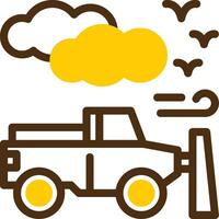 Snowplow Yellow Lieanr Circle Icon vector