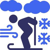 Skiing Solid Two Color Icon vector